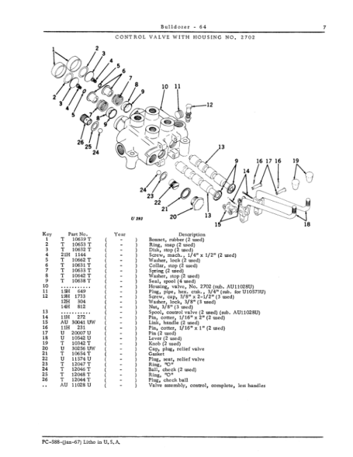 John Deere 64 Attachments (JD 64 Bulldozer and 24 Scarifier on 440 Industrial Crawler YR 1958-1960) Parts Catalog Manual - PC588 - Image 2