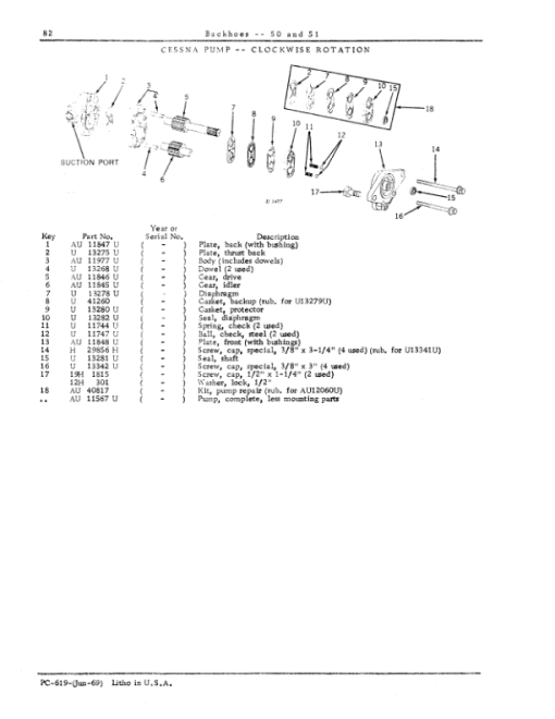 John Deere 50, 51 Backhoe Attachments Parts Catalog Manual - PC619 - Image 4