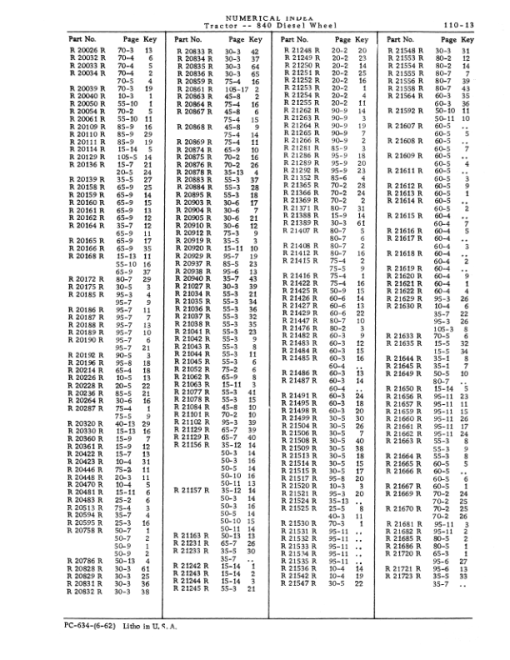 John Deere 840 Tractors Parts Catalog Manual - PC634 - Image 2