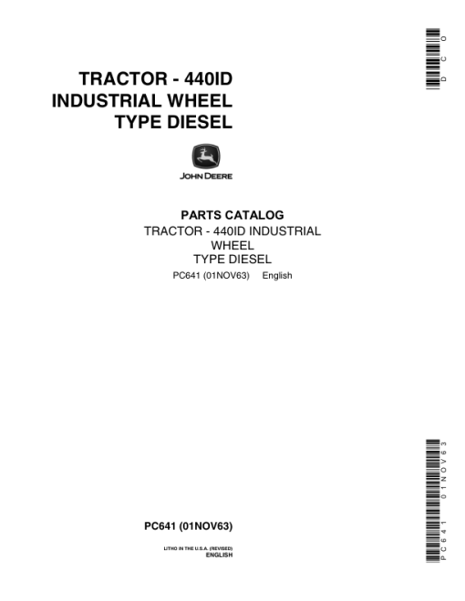 John Deere 440ID Tractors Parts Catalog Manual - PC641