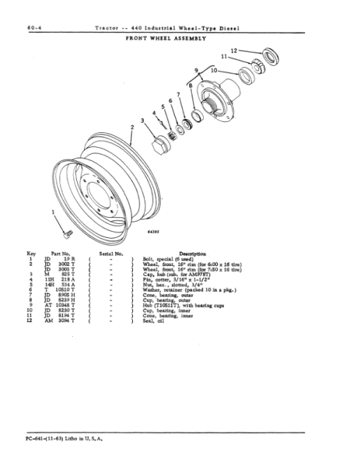 John Deere 440ID Tractors Parts Catalog Manual - PC641 - Image 4