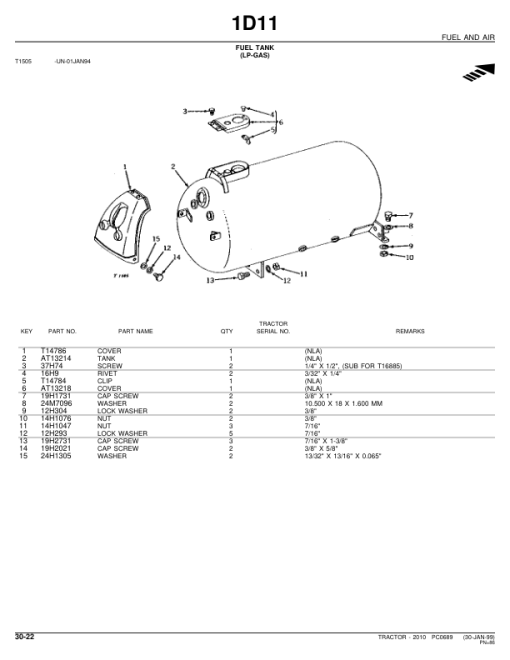 John Deere 2010 Tractors (Row Crop) Parts Catalog Manual - PC689 - Image 3