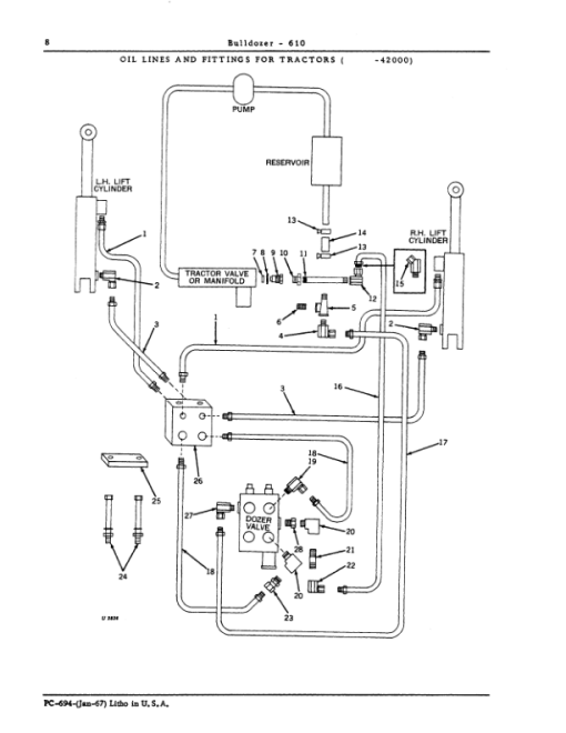 John Deere 610 Attachments (JD 610 Bulldozer & JD 1010 Crawlers Tractors) Parts Catalog Manual - PC694 - Image 3