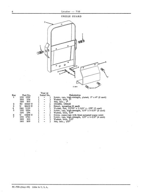 John Deere 710 Attachments (710 and 1010 Wheel Tractor Manufactured 1960 – 1965) Parts Catalog Manual - Image 3