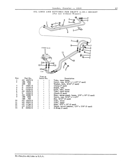 John Deere 1010 Crawlers (Loader Attachement Only) Parts Catalog Manual - PC704 - Image 4