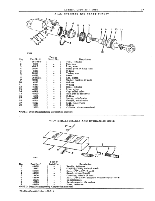 John Deere 1010 Crawlers (Loader Attachement Only) Parts Catalog Manual - PC704 - Image 3