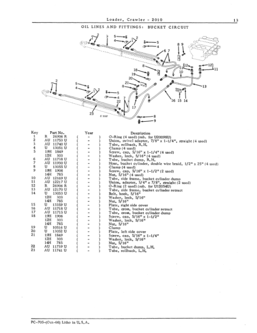 John Deere 2010, 805, 806, 807 Bucket Attachments Parts Catalog Manual - PC705 - Image 2