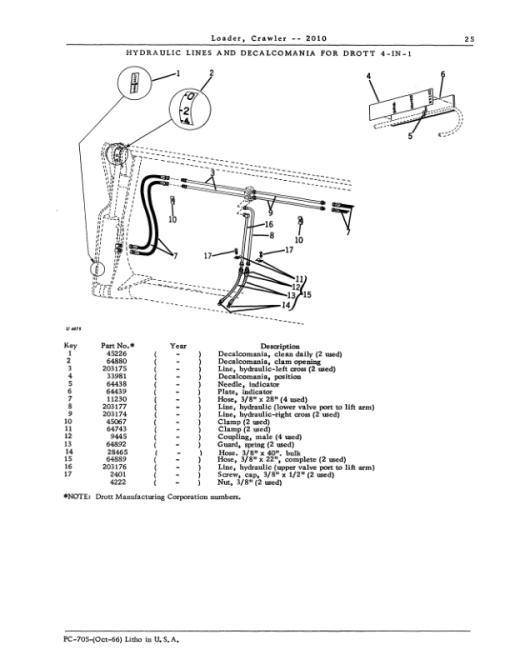 John Deere 2010, 805, 806, 807 Bucket Attachments Parts Catalog Manual - PC705 - Image 3