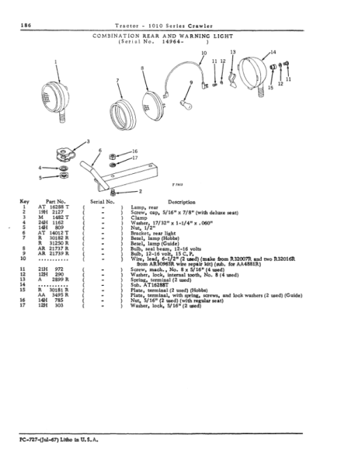 John Deere 1010 Crawlers Parts Catalog Manual - PC727 - Image 2