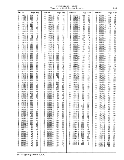 John Deere 1010 Crawlers Parts Catalog Manual - PC727 - Image 4