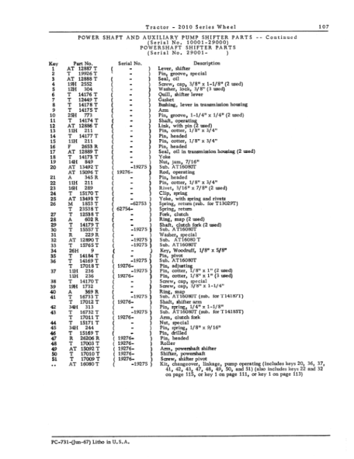 John Deere 2010 Wheel Tractors (GAS, DIESEL) Parts Catalog Manual - PC731 - Image 2