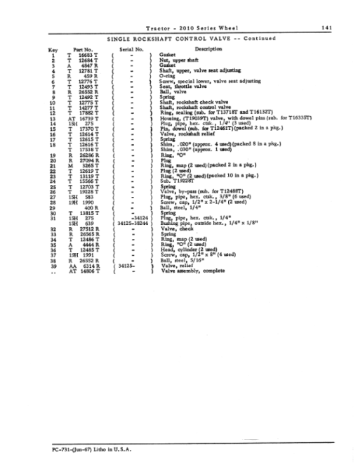 John Deere 2010 Wheel Tractors (GAS, DIESEL) Parts Catalog Manual - PC731 - Image 3