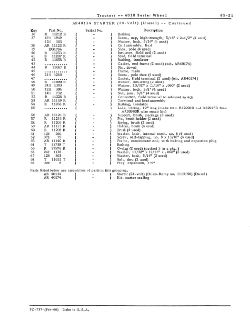 John Deere 4010 Backhoes Parts Catalog Manual - PC737 - Image 2