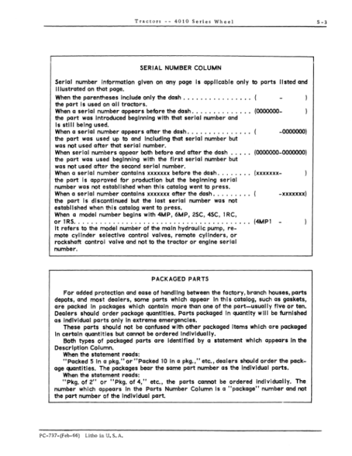 John Deere 4010 Backhoes Parts Catalog Manual - PC737 - Image 3