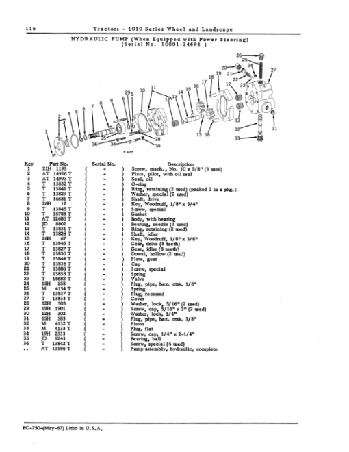 John Deere 1010 Tractors Parts Catalog Manual - PC750 - Image 2