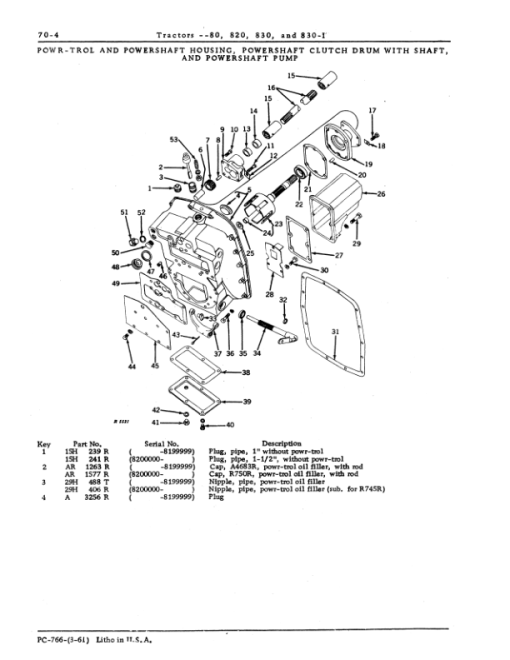 John Deere 80, 820, 830, 830-I Tractors Parts Catalog Manual - PC766 - Image 4