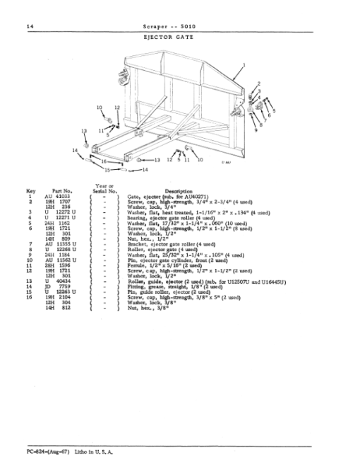 John Deere 5010 Scrapers Parts Catalog Manual - PC824 - Image 4