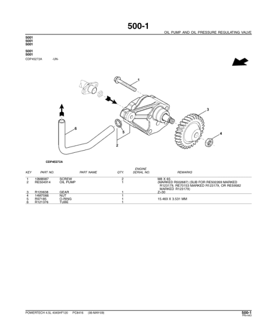 John Deere 4.5L, 4045HF120 Engines Parts Catalog Manual - PC8416 - Image 3