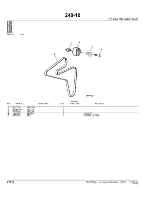 John Deere 4.5L, 4045HF150 Engines Parts Catalog Manual - PC8417 - Image 4