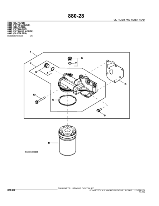 John Deere 4.5L, 4045HF150 Engines Parts Catalog Manual - PC8417 - Image 2