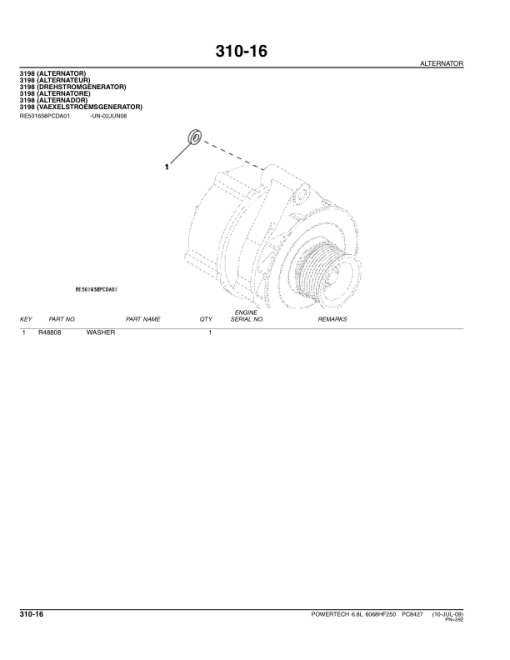 John Deere 6.8L, 6068HF250 Engines Parts Catalog Manual - PC8427 - Image 3