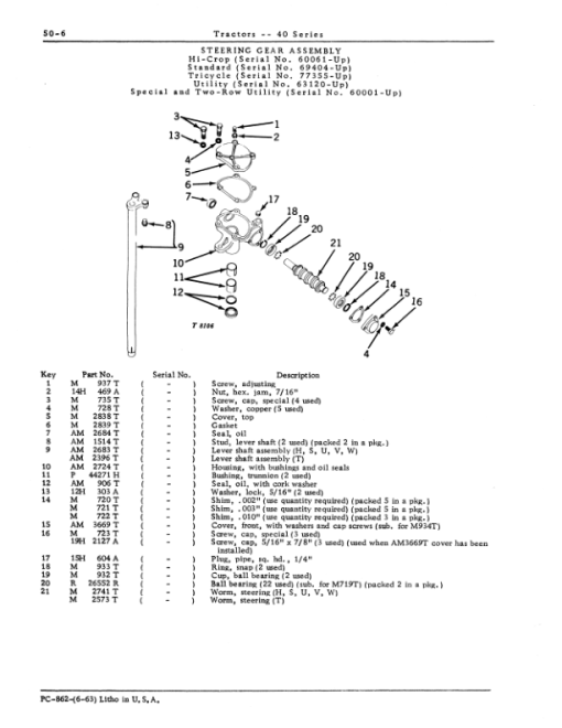 John Deere 40 Tractors Parts Catalog Manual - PC862 - Image 3