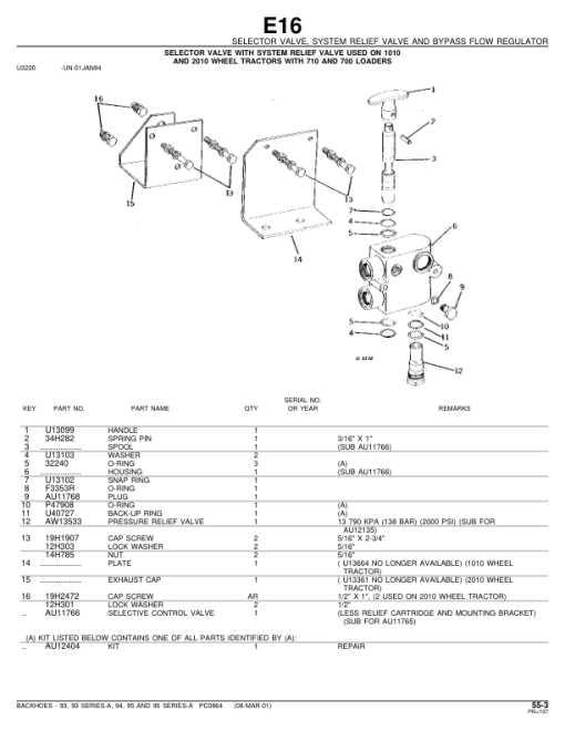 John Deere 93, 93A, 94, 94A, 95, 95A Attachments (Backhoe Loader Attachement) Parts Catalog Manual - PC864 - Image 4