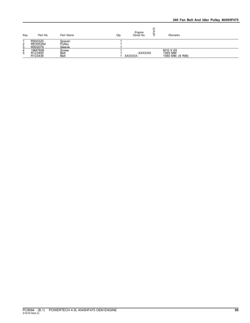 John Deere 4.5L, 4045HF475 Engines Parts Catalog Manual - PC8684 - Image 3