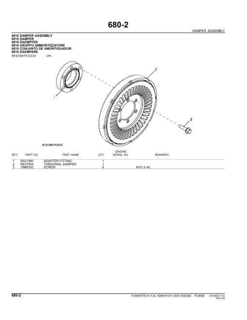 John Deere POWERTECH 6.8L Engines 6068HF475 Parts Catalog Manual - PC8686 - Image 3