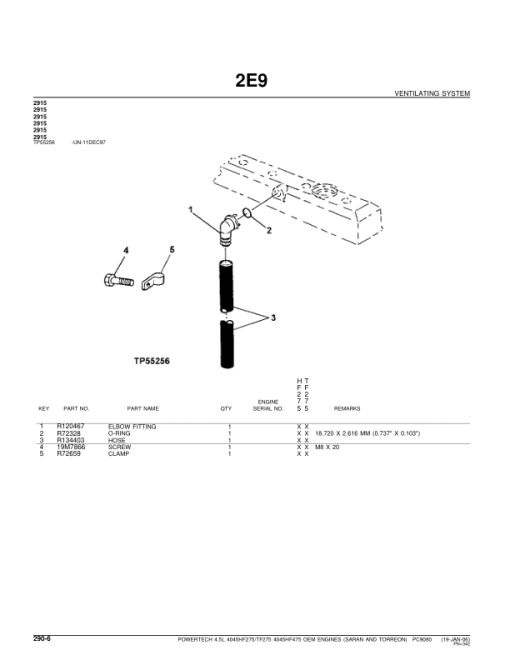 John Deere 4.5L, 4045, 4045HF275, 4045TF275, 4045HF475 Engines Parts Catalog Manual - PC9080 - Image 4