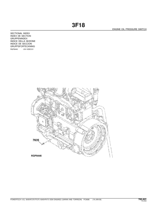 John Deere 4.5L, 4045, 4045HF275, 4045TF275, 4045HF475 Engines Parts Catalog Manual - PC9080 - Image 3