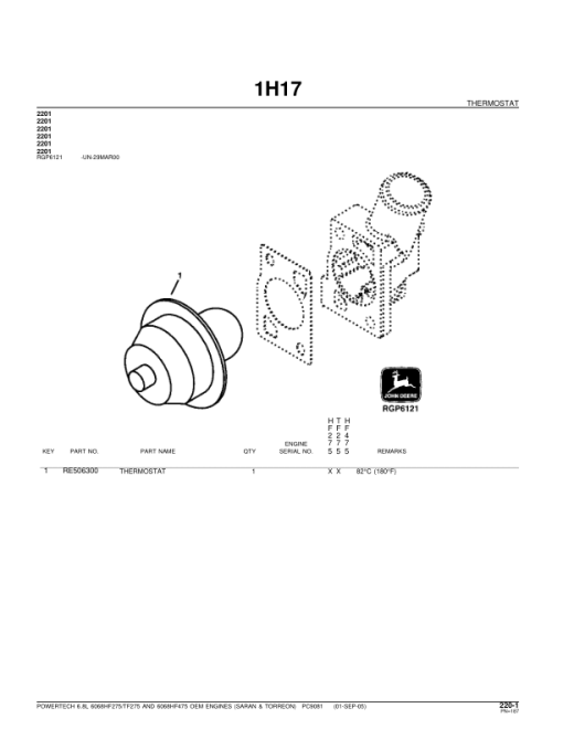 John Deere 6.8L, 6068HF275, 6068TF275, 6068HF475 Engines Parts Catalog Manual - PC9081 - Image 3