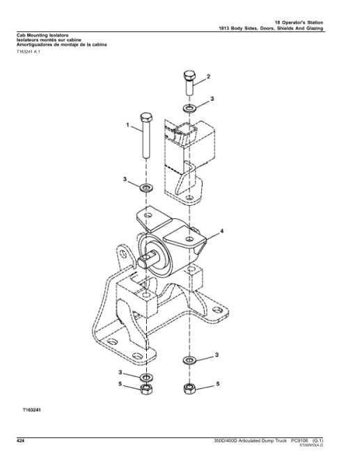 John Deere 350D, 400D Articulated Dump Trucks (DAVENPORT -608489 & NON DAVENPORT -201811) Parts Catalog Manual - PC9106 - Image 4