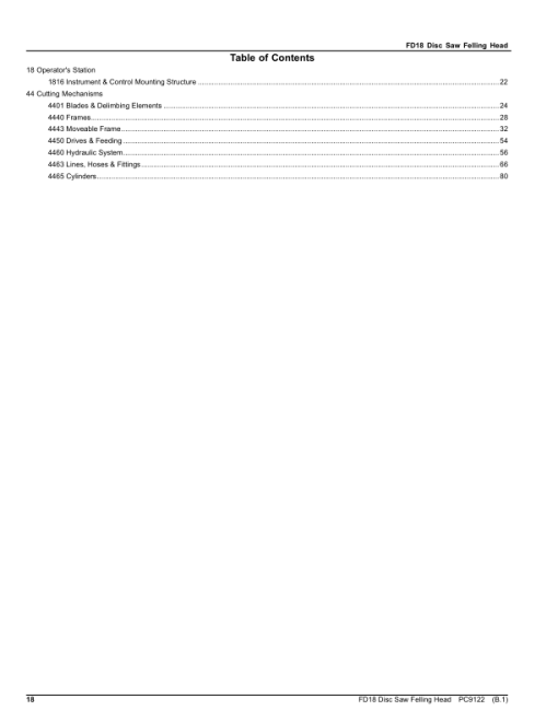 John Deere FD18 Felling Heads Parts Catalog Manual - PC9122 - Image 4