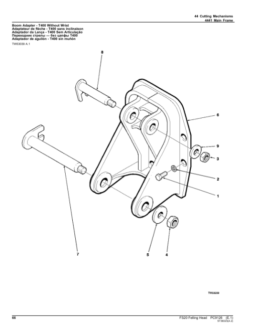 John Deere FS20 Stt Disc Saw Felling Heads Parts Catalog Manual - PC9126 - Image 2