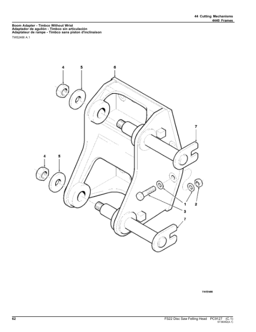 John Deere FS22 Stt Disc Saw Felling Heads Parts Catalog Manual - PC9127 - Image 3