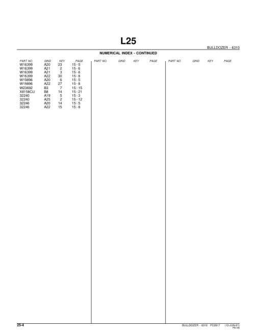 John Deere 6310 Attachments (SN 6310 Bulldozer and JD350 Crawler) Parts Catalog Manual - PC917 - Image 2