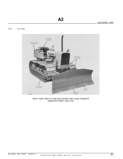 John Deere 6405, 450, 450B Attachments (SN Parts Catalog is for a 6405 Bulldozer Attachment.) Parts Catalog Manual - PC919