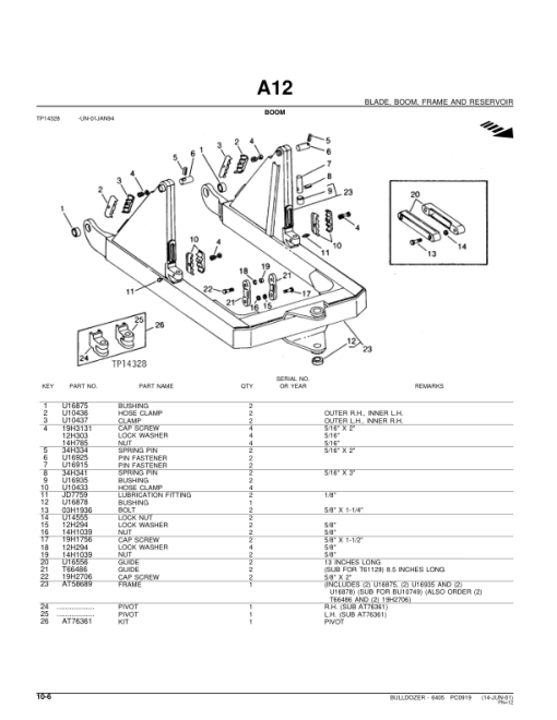 John Deere 6405, 450, 450B Attachments (SN Parts Catalog is for a 6405 Bulldozer Attachment.) Parts Catalog Manual - PC919 - Image 3