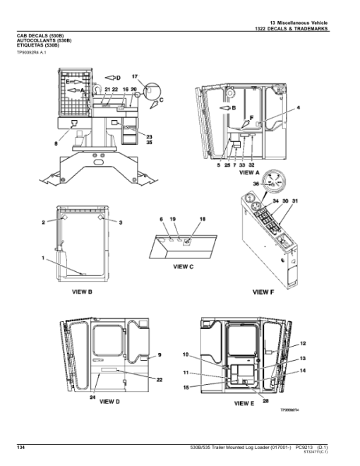 John Deere 530B, 535 Log Loaders (SN 017001-) Parts Catalog Manual - PC9213 - Image 3