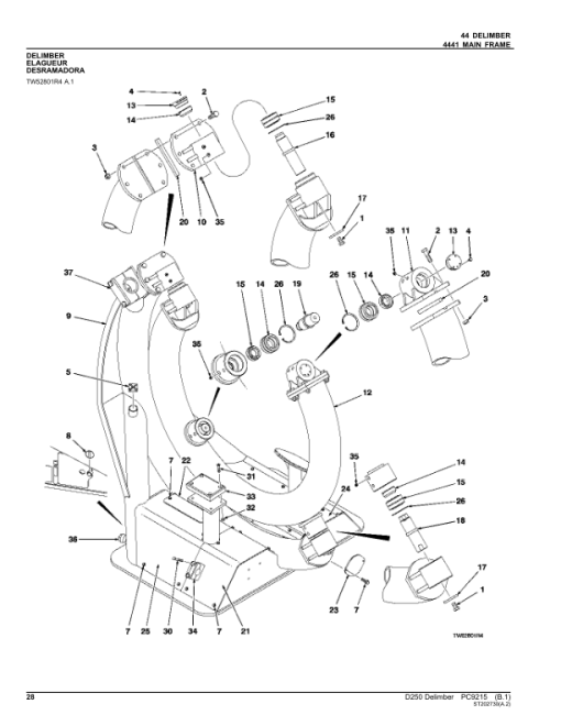 John Deere D250 Delimbers Parts Catalog Manual - PC9215 - Image 4