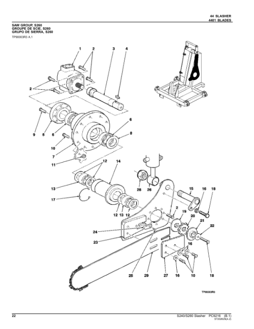 John Deere S240, S260 Slasher Attachments Parts Catalog Manual - PC9216 - Image 3