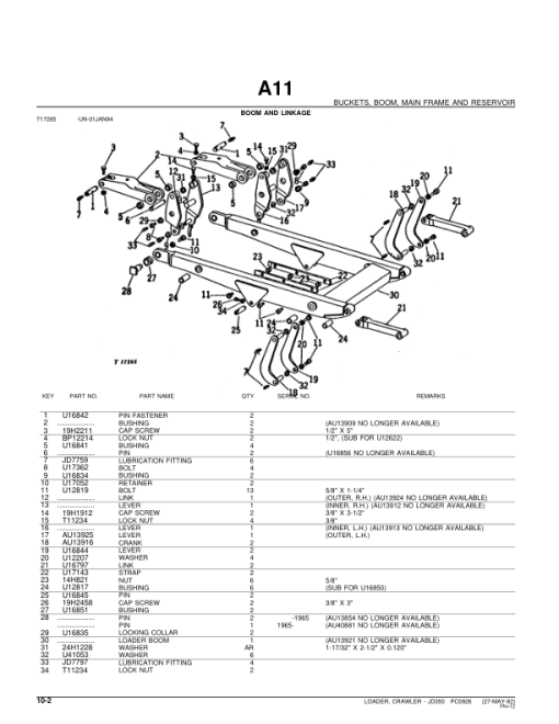 John Deere 350 Attachments (350 Crawler Loader Attachment Only (YR 1965-1970) Parts Catalog Manual - PC926 - Image 4