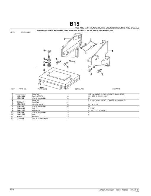 John Deere 350 Attachments (350 Crawler Loader Attachment Only (YR 1965-1970) Parts Catalog Manual - PC926 - Image 2