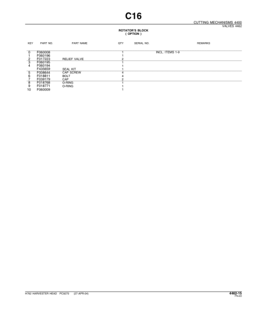 John Deere H762 Harvesting Heads Parts Catalog Manual - PC9270 - Image 2