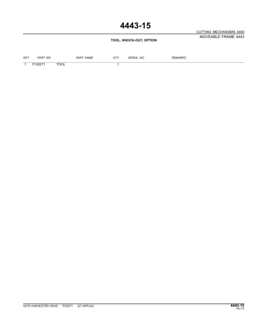 John Deere H270 Harvesting Heads (SN EJH270X000472) Parts Catalog Manual - PC9271 - Image 3