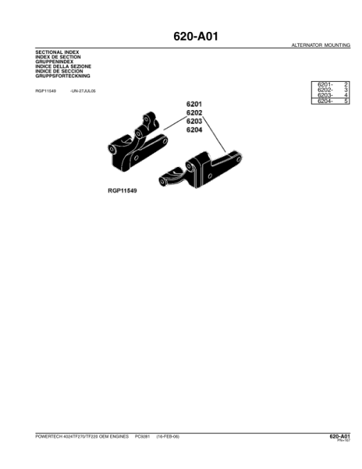 John Deere 2.4L, 4024TF220, 4024TF270 Engines Tier 2 Parts Catalog Manual - PC9281 - Image 3