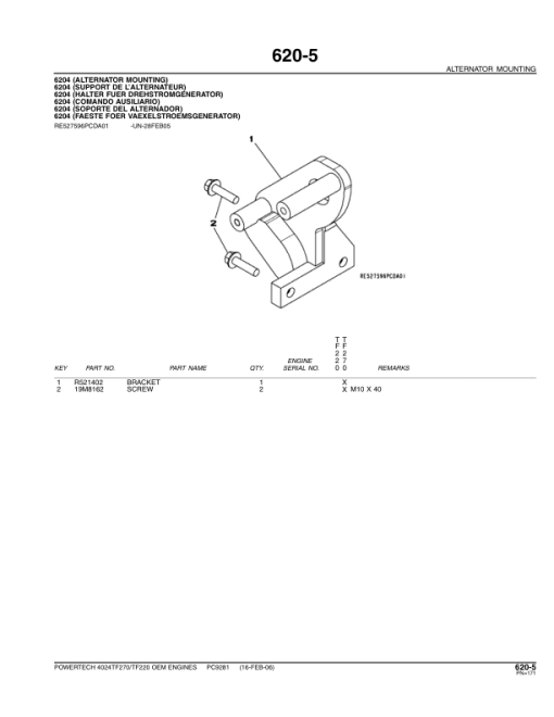 John Deere 2.4L, 4024TF220, 4024TF270 Engines Tier 2 Parts Catalog Manual - PC9281 - Image 4