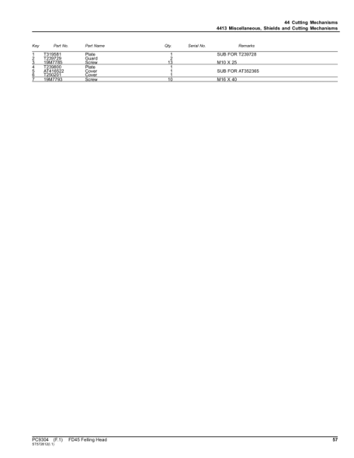 John Deere FD45 Felling Heads Parts Catalog Manual - PC9304 - Image 2