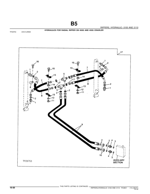 John Deere 3100, 3110 Attachments (John Deere Hydraulic Ripper YR 1965 –) Parts Catalog Manual - PC931 - Image 4